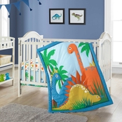 Grand Avenue Happy Dinosaur 3 pc. Multi Color 33 in. x 42 in. Crib Bedding Set