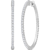 Love Honor Cherish 10K White Gold 1/2 CTW Diamond Big Circle Hoop Earrings