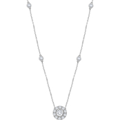 Love Honor Cherish 10K White Gold 1 CTW Diamond Station Necklace