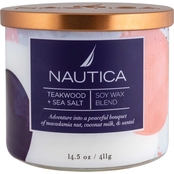Nautica Teakwood and Sea Salt 3 Wick Jar Candle