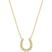 Lola's Love 14K Gold Over Sterling Silver 1/10 CTW Diamond Horseshoe Necklace
