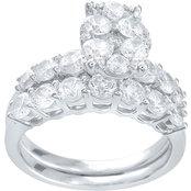 10K White Gold 1 5/8 CTW Diamond Bridal Set, Size 7