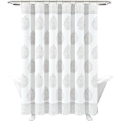 Lush Decor Teardrop Leaf Shower Curtain Single 72x72