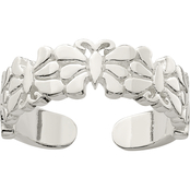 Sterling Silver Polished Butterflies Toe Ring