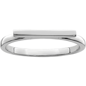 Rhodium Over Sterling Silver Polished Bar Ring
