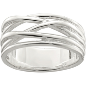 Sterling Silver Polished 5 Band Intersecting Ring