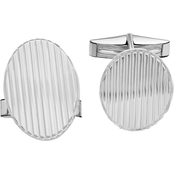 Sterling Silver Rhodium Plated Cuff Links