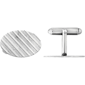 Sterling Silver Rhodium Plated Patterned Cuff Links