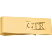 Sterling Silver Gold Plated Recessed Letters Monogram Money Clip