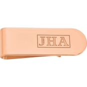 Rose Gold Over Sterling Silver Recessed Letters Monogram Money Clip