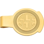 Sterling Silver Gold-Plated Recessed Letters Round Monogram Money Clip