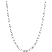 Sterling Silver Amore La Vita Rhodium Plated Curb Chain Charm Bracelet