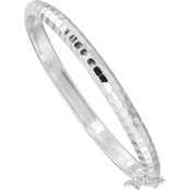 Sterling Silver Kids Polished and Diamond Cut 5.00mm Hinged Bangle