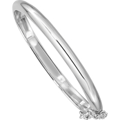 Sterling Silver Rhodium Plated Polished Child's Bangle