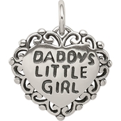 Sterling Silver Antiqued Daddy's Little Girl Charm