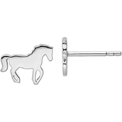 Sterling Silver Rhodium Plated Horse Post Earrings