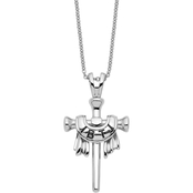 Sterling Silver Antiqued IBTJ Cross 22 in. Necklace