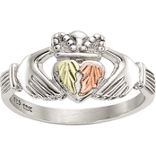 Sterling Silver and 12K Gold Accents Claddagh Ring