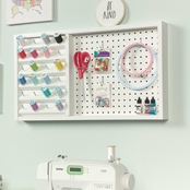 Sauder Wall Mounted Pegboard with Thread Storage
