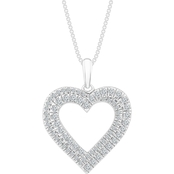 Sterling Silver 3/4 CTW Diamond Heart Pendant