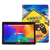 Linsay 10.1 in. IPS 2GB RAM 32GB Tablet with Red Square Case, Holder and Pen Bundle