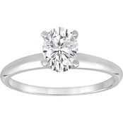 14K White Gold 1 ct. Oval Cut Diamond Solitaire Ring
