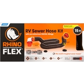 Camco RhinoFLEX 15 ft. Sewer Hose Kit with 4 in 1 Elbow Caps