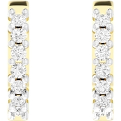 10K Yellow Gold 1/10 CTW Diamond Miniature Huggie Earrings