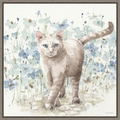 Amanti Art Bohemian Blue Cat I Canvas Wall Art 16 x 16