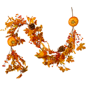 National Tree Company 72 in. Maple Leaf and Pumpkins Garland