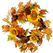 National Tree Company 24 in. Autumn Sunflower Wreath