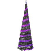 National Tree Company 7.5 ft. Halloween Purple and Black Pop Up Tree