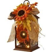 National Tree Company 12 in. Decorated Autumn Lantern with LED Lights