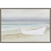Amanti Art Serene Seaside with Boat Canvas Wall Art 23 x 16