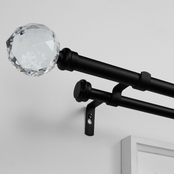 Exclusive Home Crystal Ball Double Curtain Rod and Finials