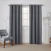 Exclusive Home London Linen Blackout Grommet Top Curtain Panel Pair