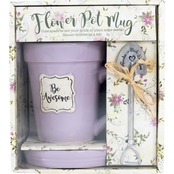 Flower Pot Coffee Mug Be Awesome Gift Set