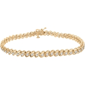 Timeless Love 10K Yellow Gold 1 CTW Diamond Ladies Bracelet