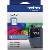 Brother Genuine LC401C Standard Yield Cyan Ink Cartridge