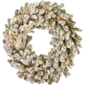National Tree Company 30 in. Snowy Sheffield Spruce Wreath