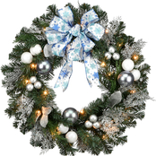 National Tree Company 32 in. Ornament Wreath with 35 Clear Lights