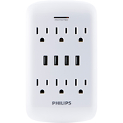 Philips 6 Outlet Surge Tap with 4 USB-A Ports