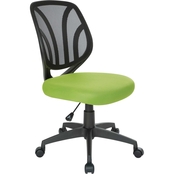 OSP Home Furnishings Screen Back Armless Task Chair with Dual Wheel Carpet Casters