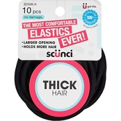 Scunci Hair Type Nylon Thick Hair Elastics, 10 ct.