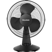 Pelonis 12 in. 3 Speed Black Table Fan