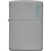 Zippo Flat Grey Lighter with Logo