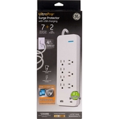 GE Ultra Pro 7 Outlet Surge Protector with USB and USB C and 4 ft. Braided Cable
