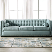Furniture of America Elliot Teal Sofa