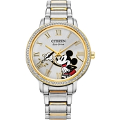 Citizen Women's Disney Mickey Crystal Two Tone Bracelet Watch FE7044-52W