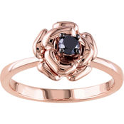 Sofia B. Rose Gold Over Sterling Silver 1/4 CTW Black Diamond Engagement Ring